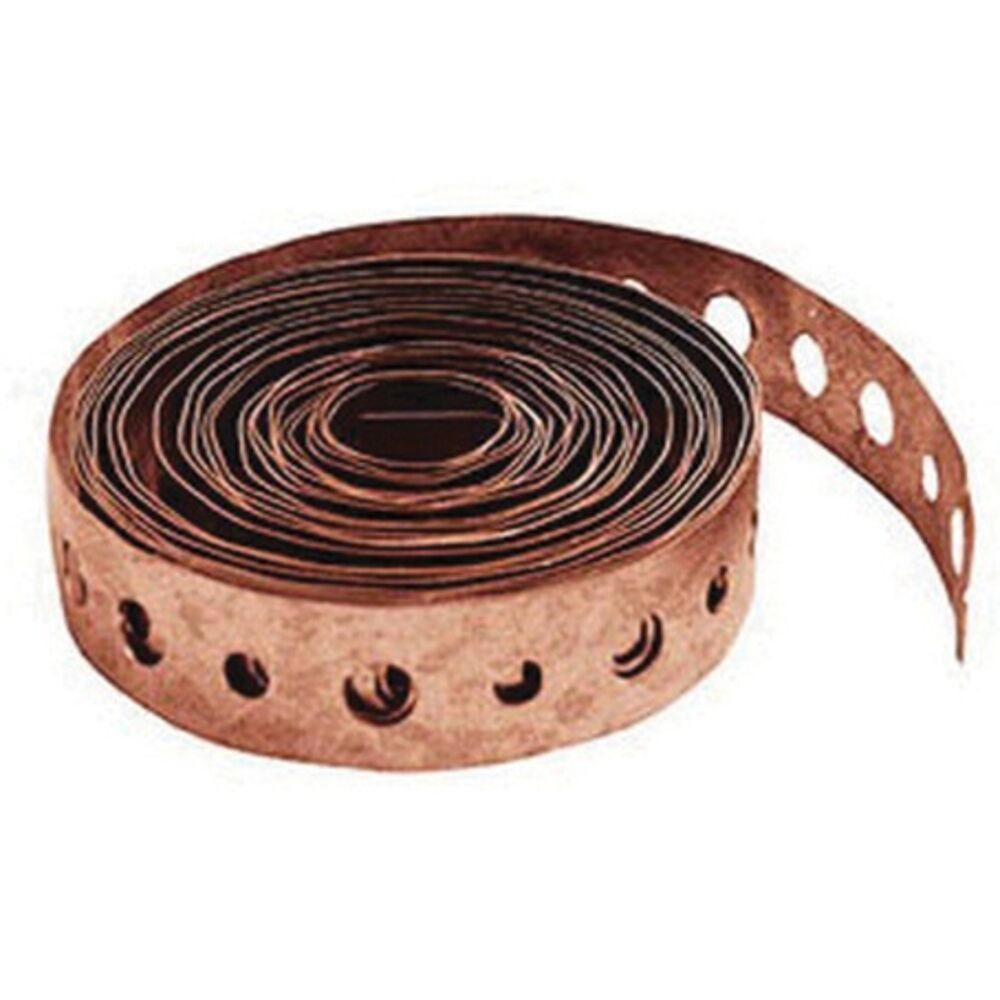 524-10CPK2 Metal Hanger Strap, 10' Lx3/4" W, Steel, Copper Plated, Domestic